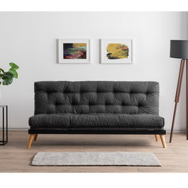 Atelier Del Sofa Saki - Sofá cama de 3 plazas Gris oscuro